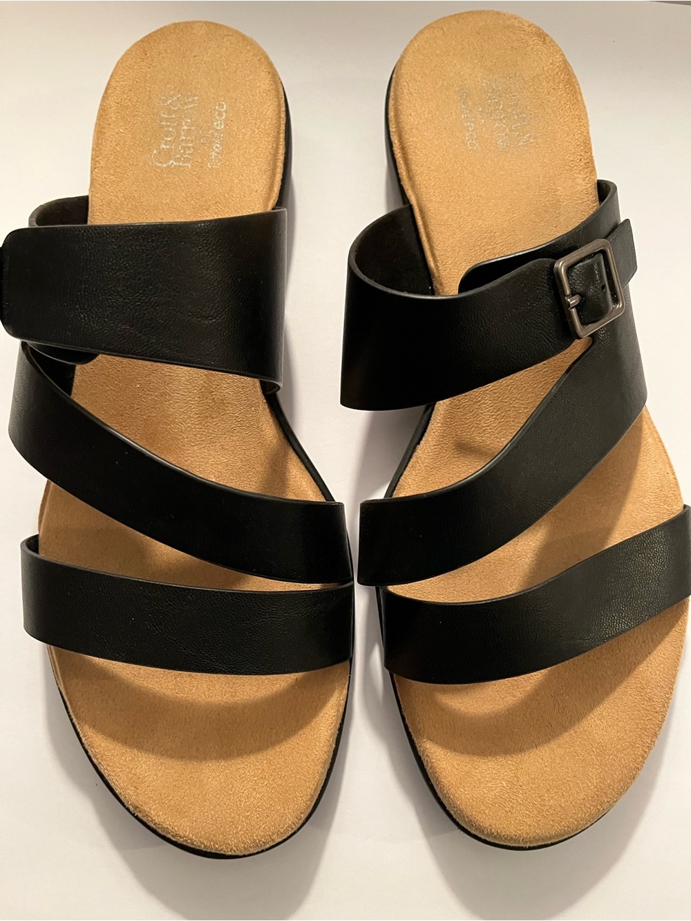 Women’s Black Strappy Slide Sandals